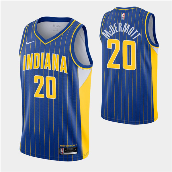 Men's Indiana Pacers #20 Doug McDermott 2020-21 Royal City Edition Swingman Stitched Jersey